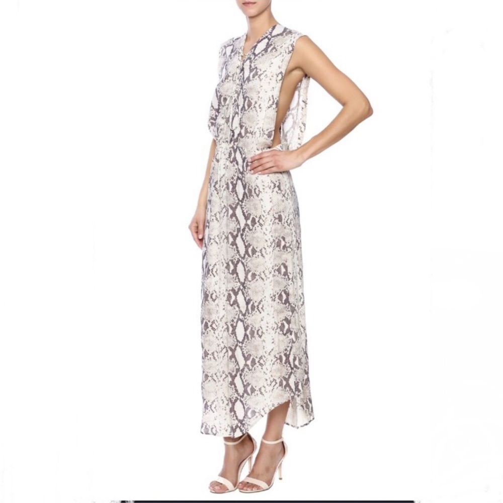 Indah lace up python sleeveless maxi dress M